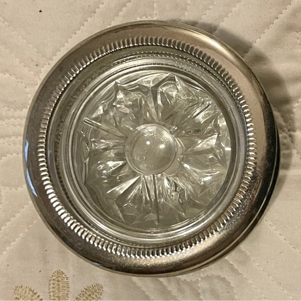 Silver and glass coasters